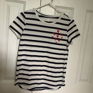 Navy striped shirt with hearts